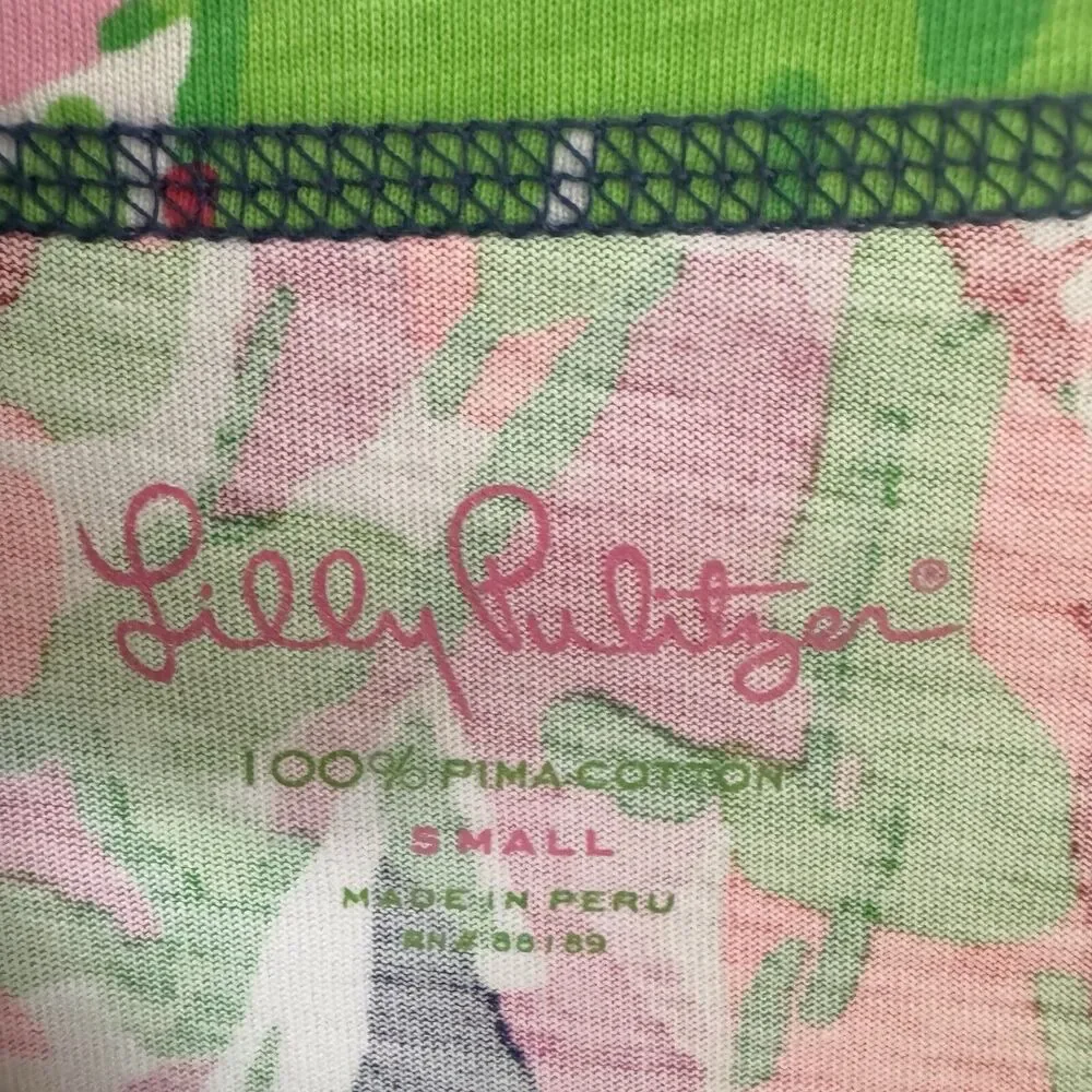 Lilly Pulitzer Palmetto Dress V-Neck The Vias Bright Navy Pima Cotton